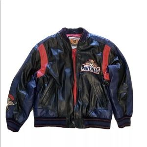 NHL GIII FLORIDA PANTHERS LEATHER JACKET SZ L